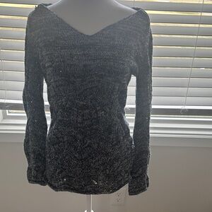 Women’s Inc navy  knit sweater with sequins size M